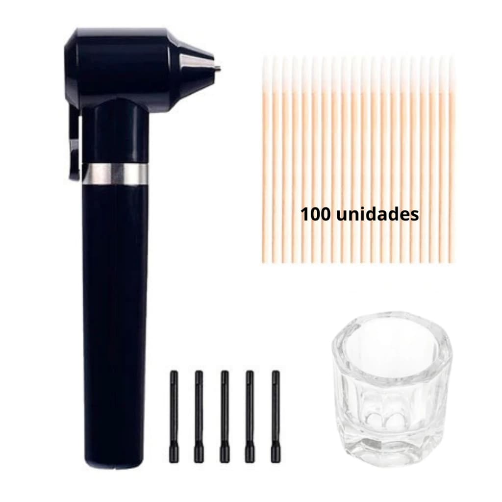 Kit Mixer Misturador de Pigmentos e Henna Sobrancelha Pigmentação + Dappen + 100 Palito Henna