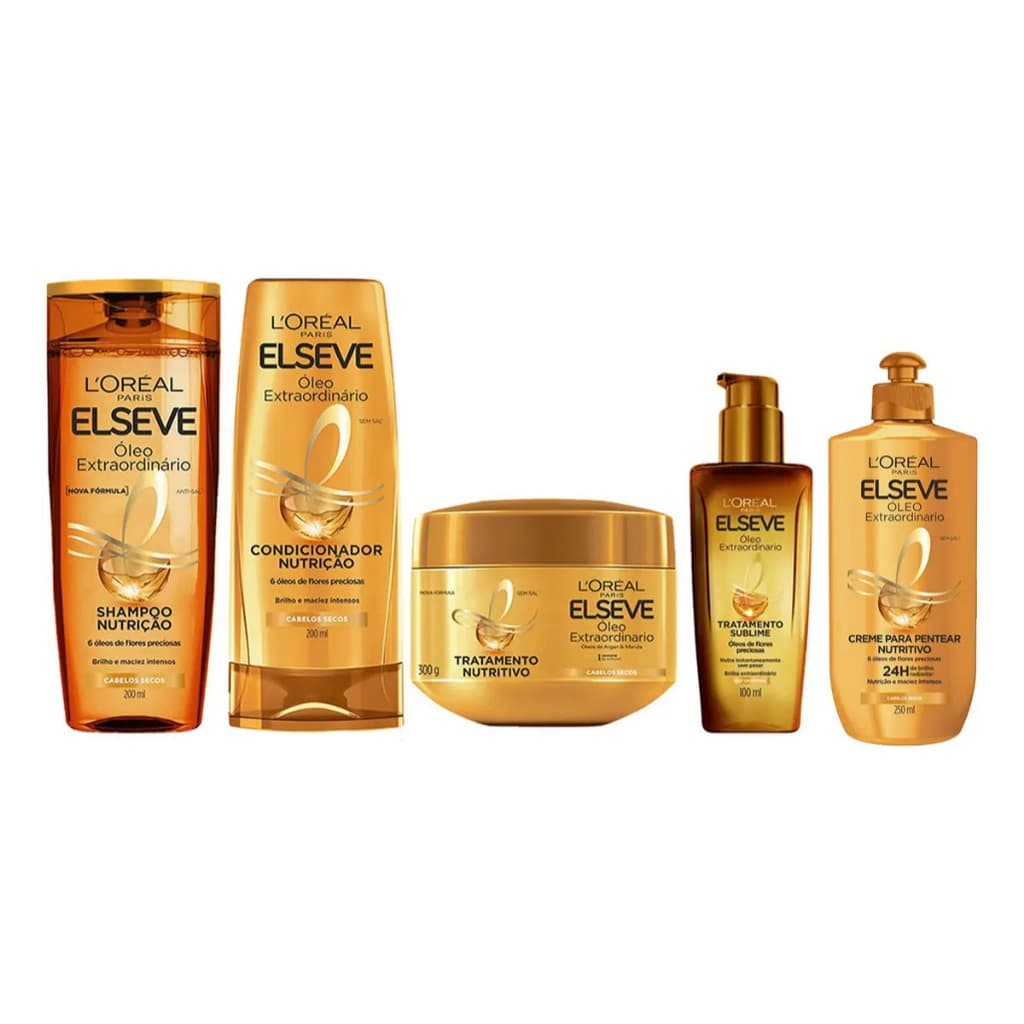 Kit Completo Elseve Óleo Extraordinário Nutrição 200ml - 5 itens
