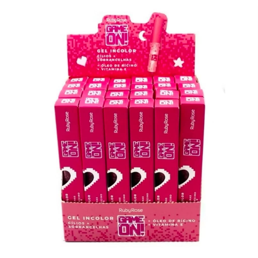 GEL INCOLOR CÍLIOS Ruby Rose + SOBRANCELHAS GAME ON Ruby Rose rímel Hb509