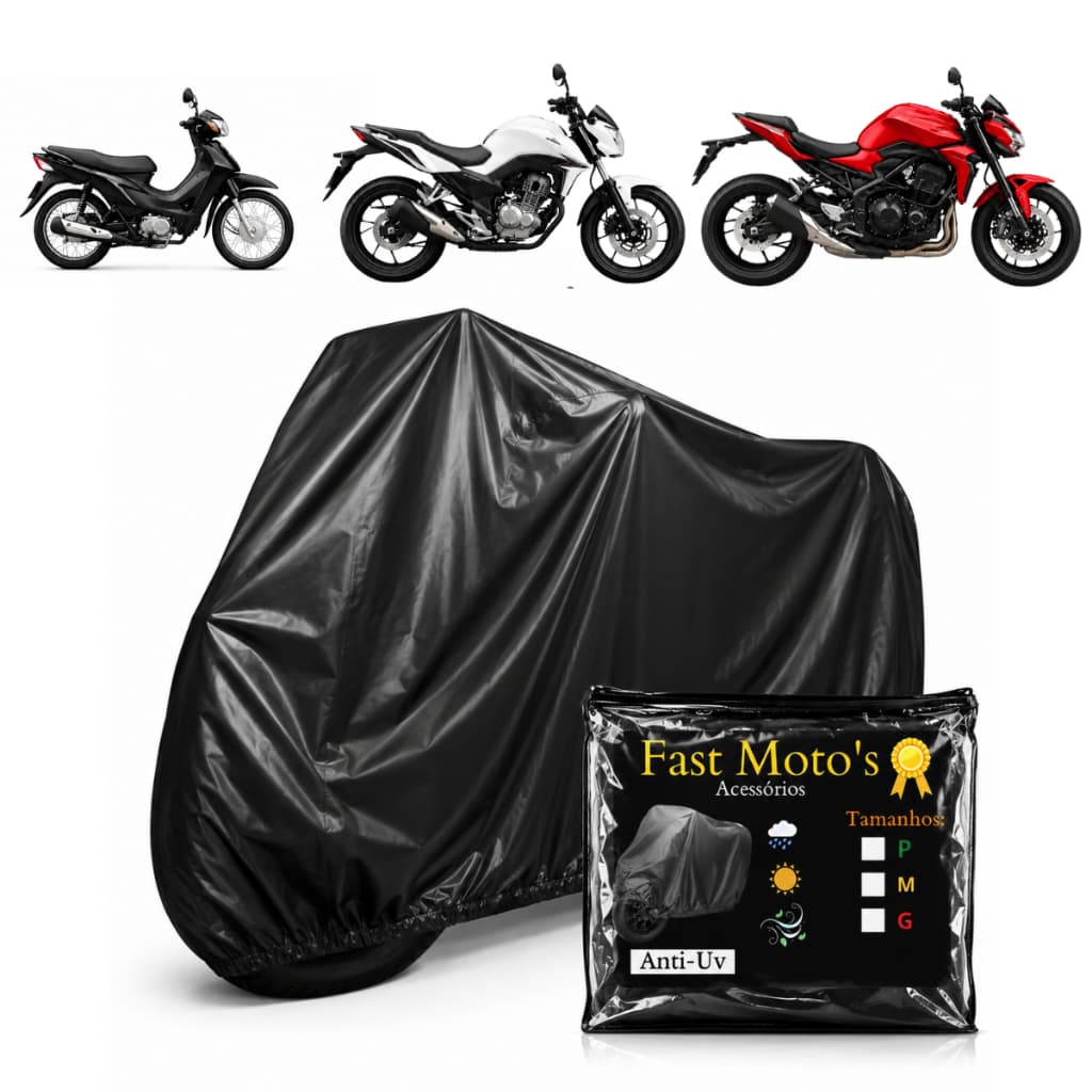 Capa Para Moto Impermeável Proteção Chuva Sol Poeira Universal Honda Yamaha CG Biz Pop