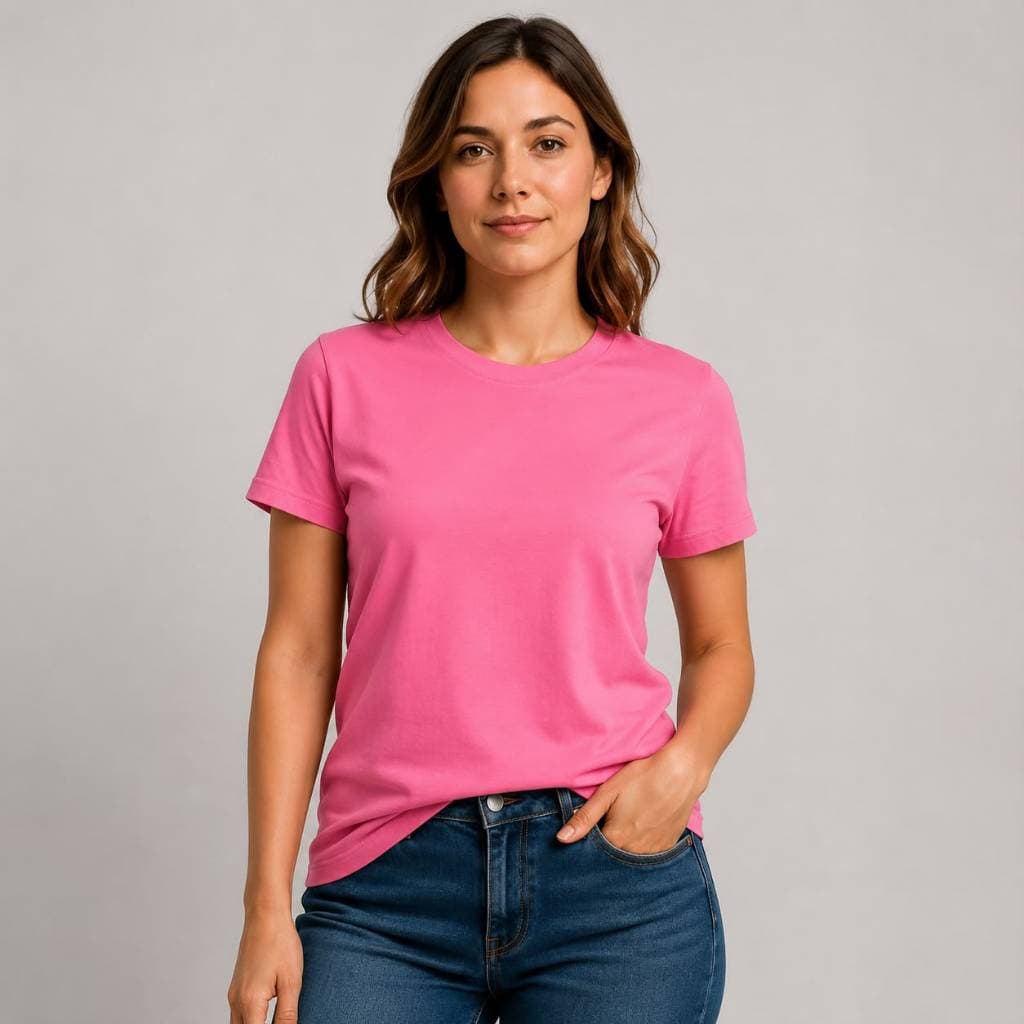 Camiseta Rosa bebê Feminina Básica Lisa Premium Confortável Manga Curta Casual