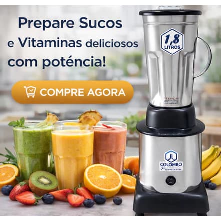 Liquidificador Alta Rotação 1,8L JL Colombo em Aço Inox | Potência, 220W