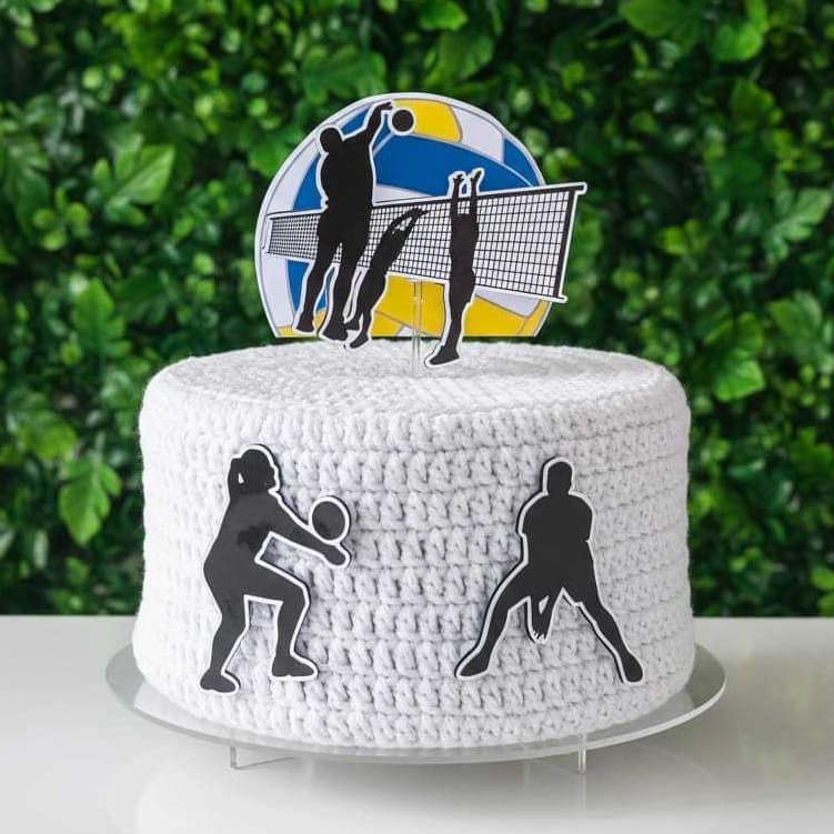 Topo de Bolo Vôlei Personalizado 3D