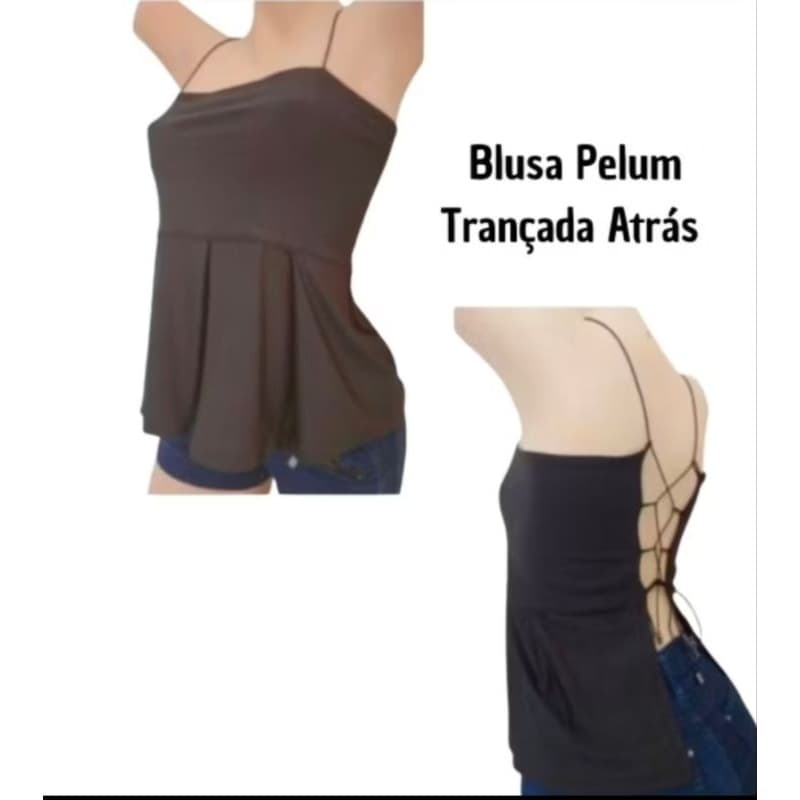 Peplum Blusa feminina trançada/suplex
