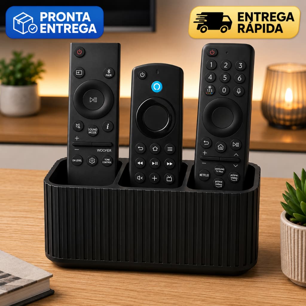 Porta Controle Remoto Organizador Decorativo de Mesa para TV Ar Condicionado Soundbar