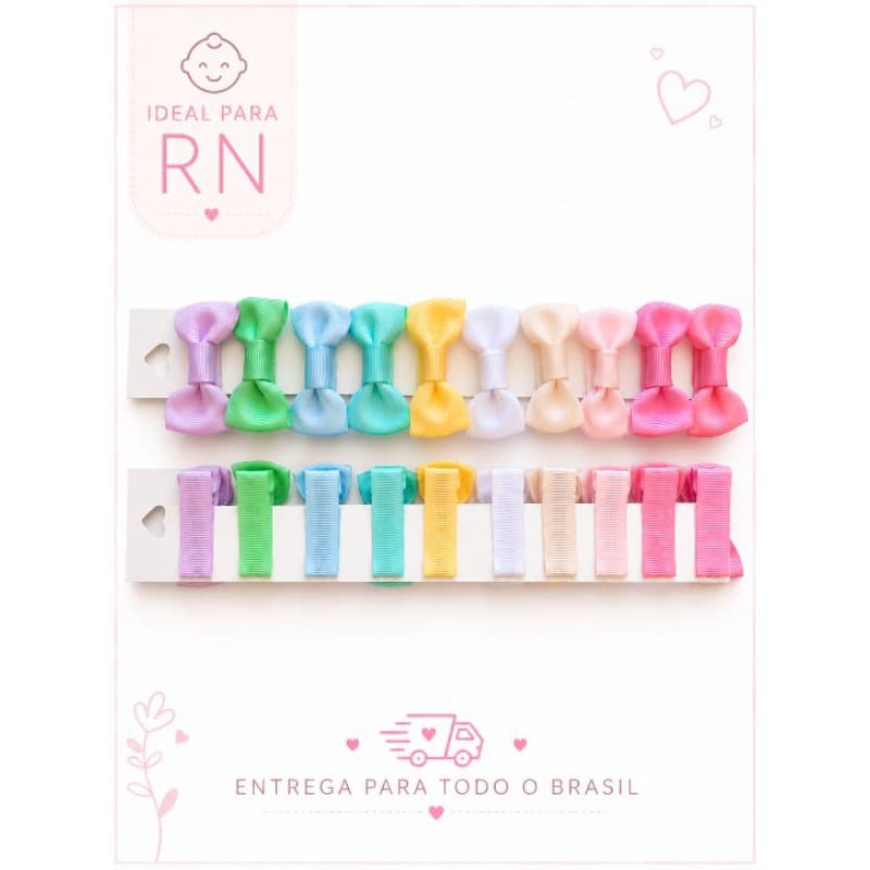 kit 10 mini bico de pato laço ideal para BB RN com pouco cabelo