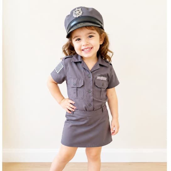 Fantasia infantil policial militar feminina PM cinza