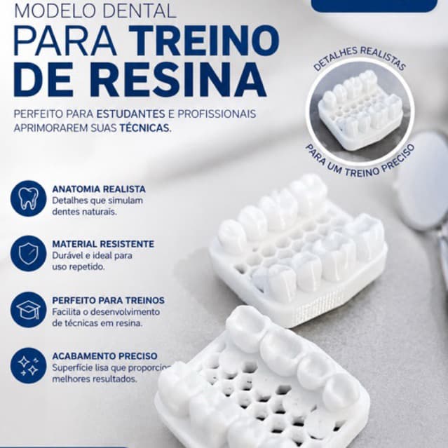 MODELO DENTAL PARA TREINO DE RESINA  Região Posterior • Dentes 34, 35, 36 e 37