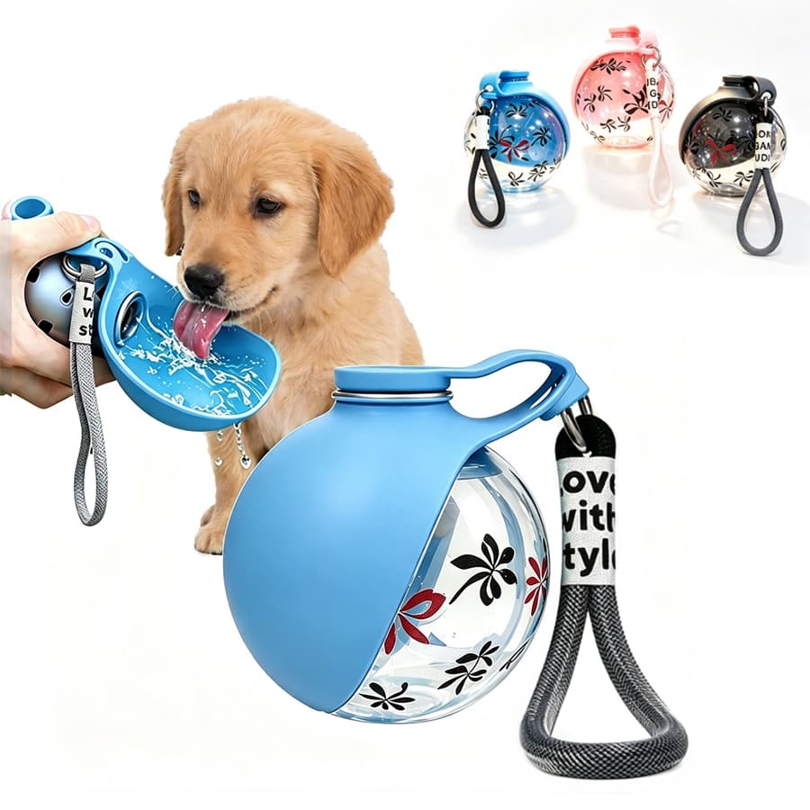 Garrafa de Água Pet Passeio Bebedouro  Portátil para Cachorro Gato Bebedouro Esférico
