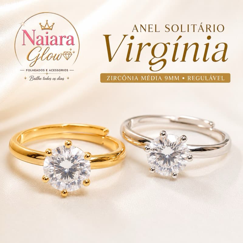 Anel solitário Virgínia