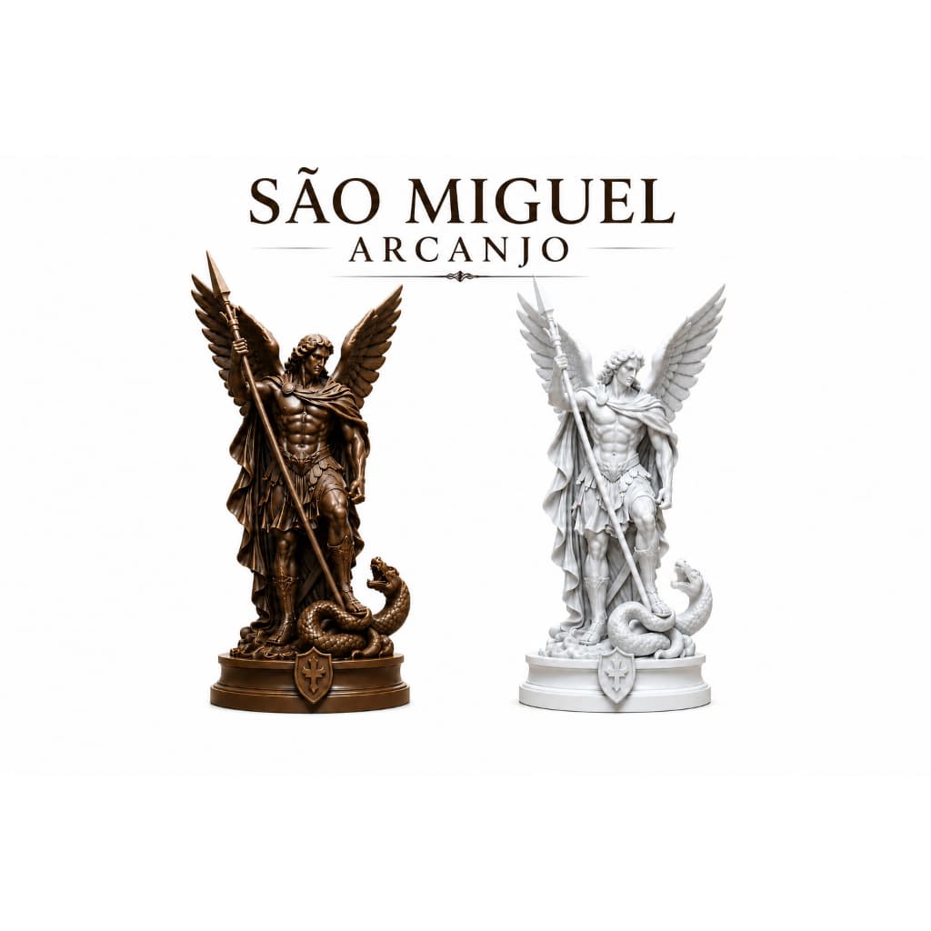 Imagem São Miguel Arcanjo Decorativa l Estátua Religiosa Católica