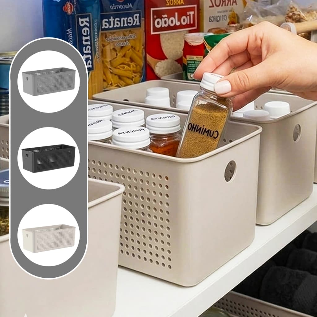Cesto Organizador 6,6L Flow Multiuso para Lavanderia Armário e Organização