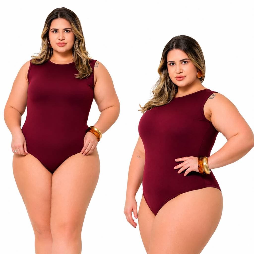 Body Regata Plus Size Feminino Suplex Com Forro Não Fica Transparente Modelador GG G1 G2