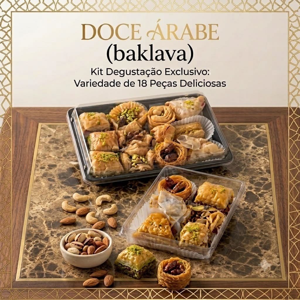 Doce árabe Baklawa "Baclavá" - Grande/médio