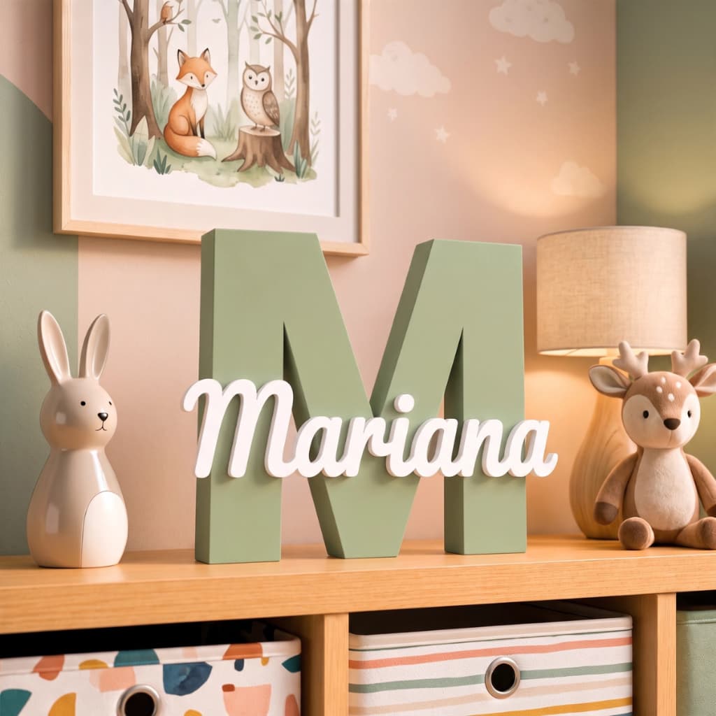 Letreiro Nome Personalizado 3D Placa Decorativa Presente Chá Revelação de Bebê Decoração Quarto Infantil Maternidade