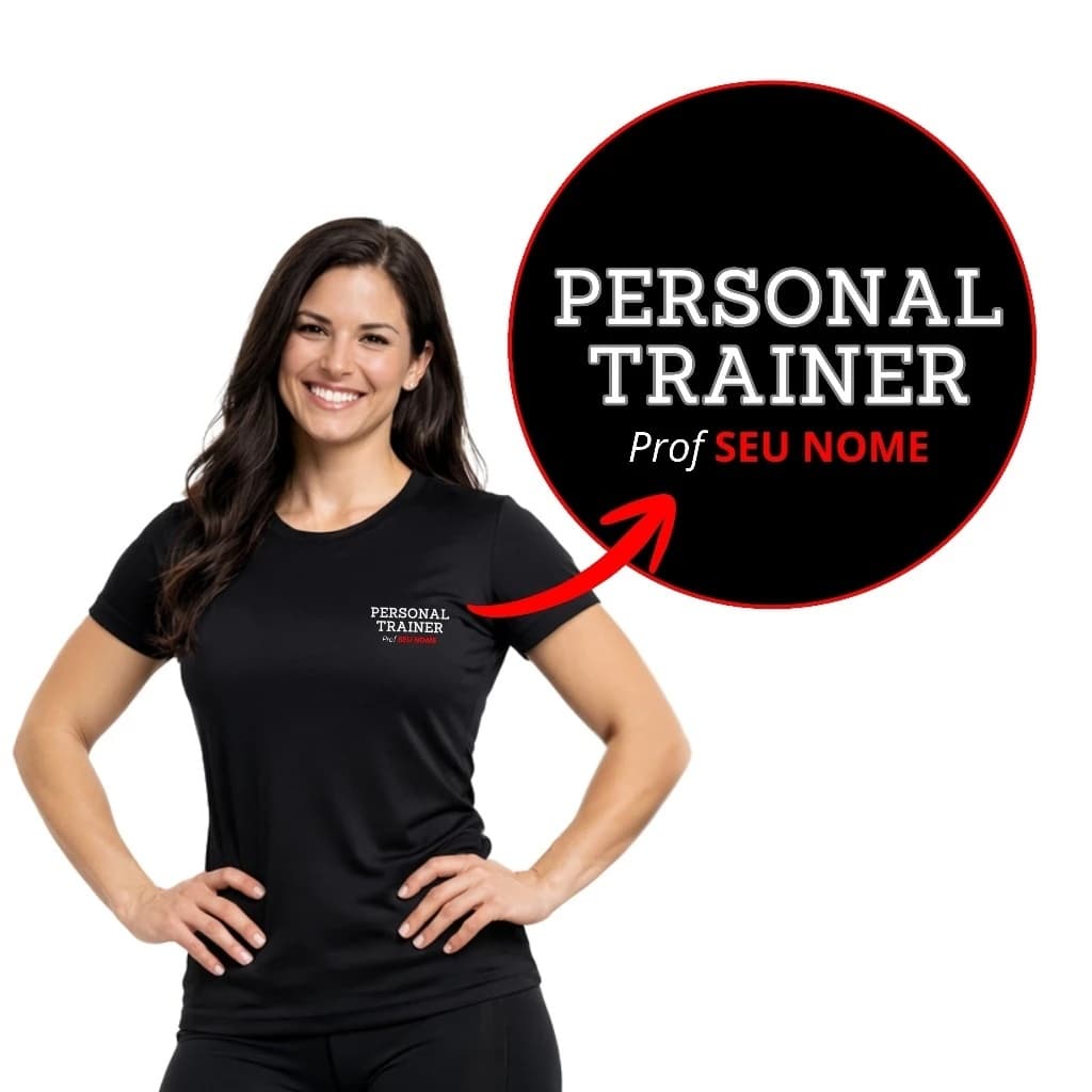 Camisa Feminina Dry Fit Personal Trainer Uniforme Professora Academia Camiseta Profissional
