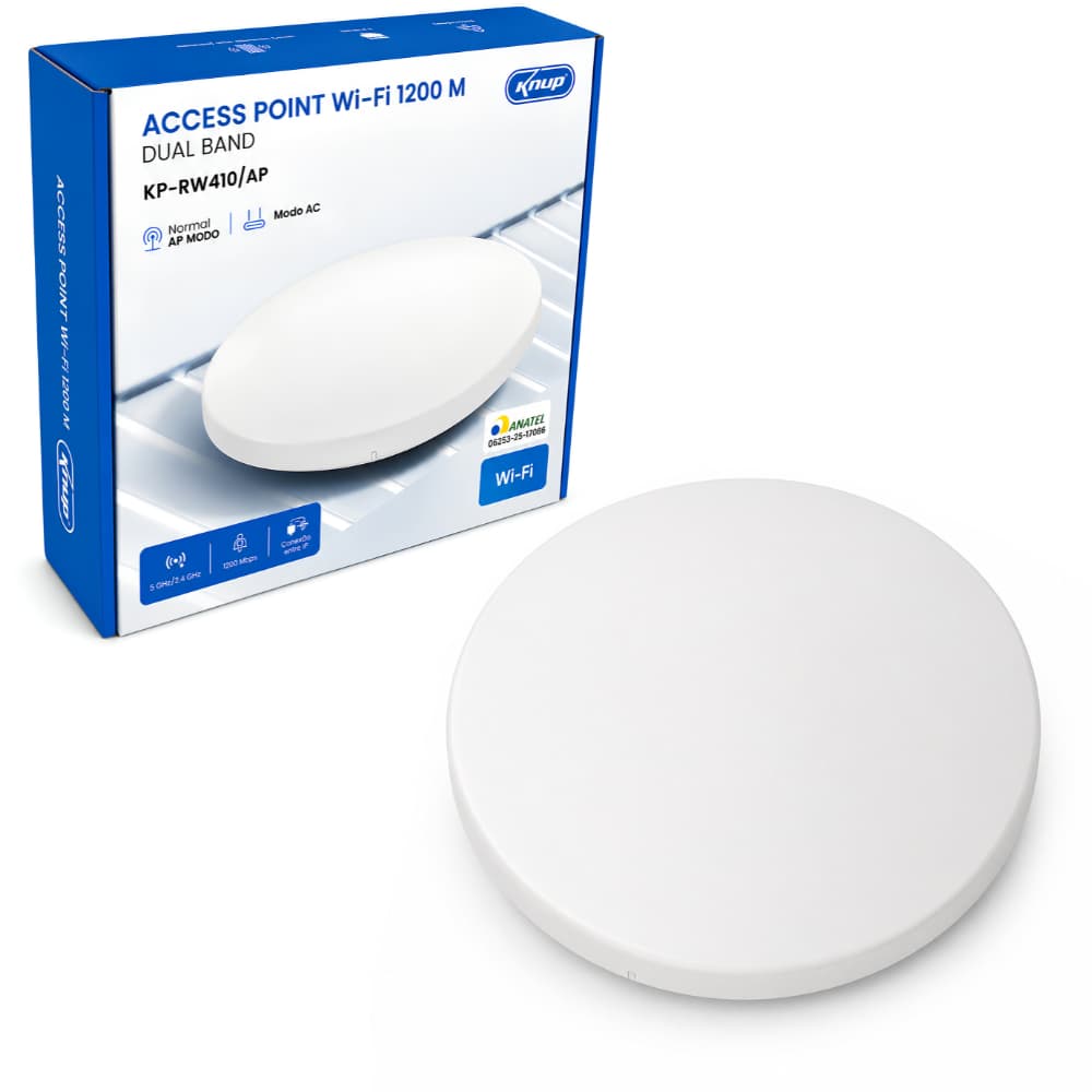 Access Point de Teto Knup KP-RW410/AP Dual Band 1200Mbps