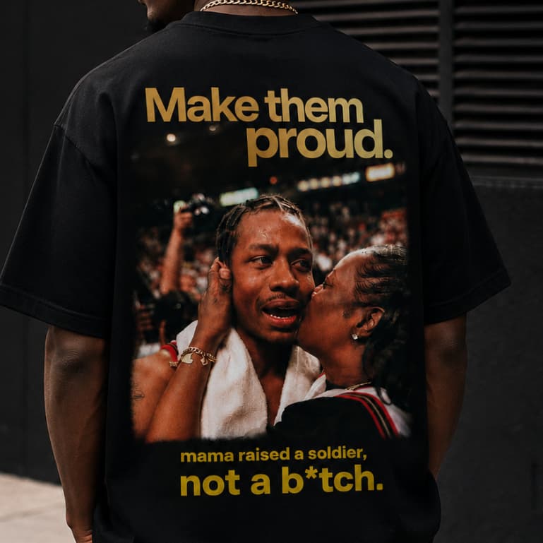 Camiseta Oversized Make Them Proud Streetwear Estampa Costas Camisa Premium Unissex