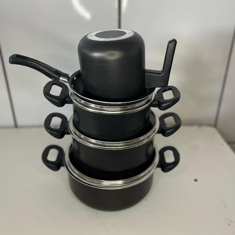 KIT CAÇAROLA 5 PEÇAS JOGO DE COZINHA PANELAS ANTIADERENTE