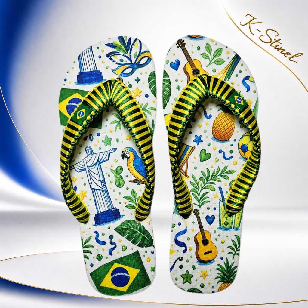 Chinelo ritmo brasileiro / chinelo feminino / chinelo estampado/ chinelo macio / chinelo confortável / chinelo passeio