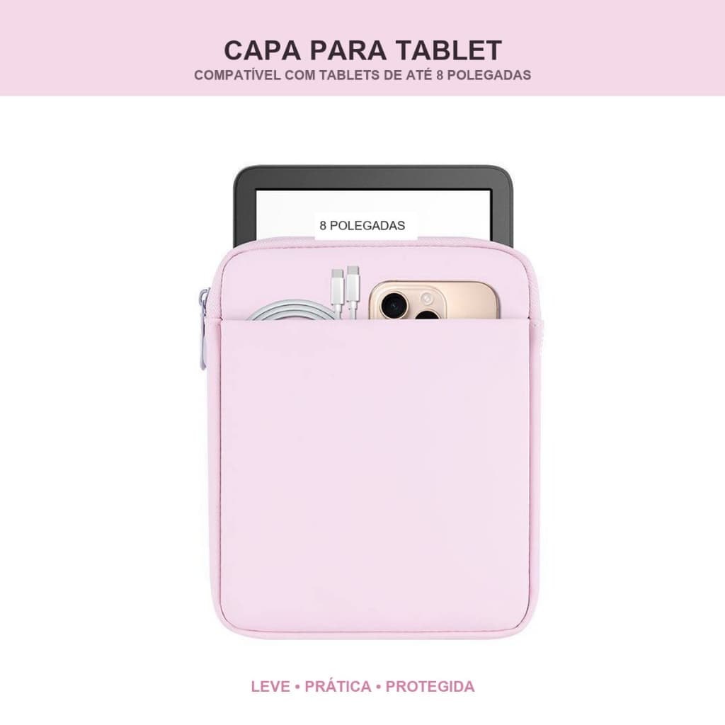 Bolsa Pasta Impermeavel 8Pol Multicamadas Protetor para Tablet para iPad para Kindle ate 8polegadas