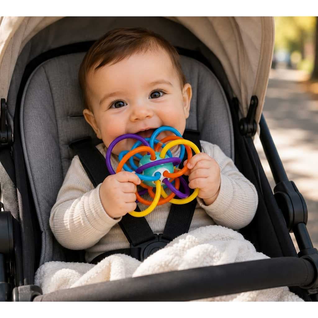 Bolinha Silicone Mordedor Bebê Brinquedo Infantil Desenvolvimento Dentição Macio Sensorial