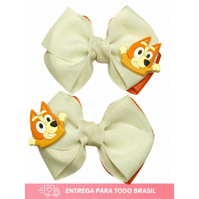 Laço infantil bluey e bingo- par de laços no bico de pato/acessório de menina
