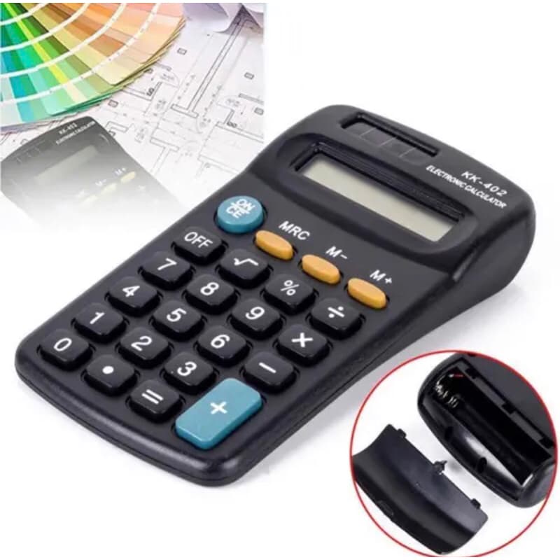 Calculadora Portátil de Bolso Mini para Comércio Estudante Escritório Preta com pilha AA