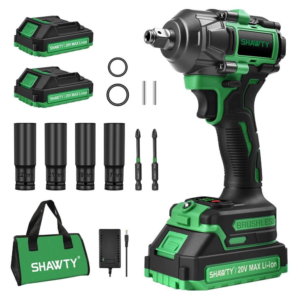 Chave De Impacto Eletrica Sem Fio e Parafusadeira Furadeira 2 Baterias Brushless Motor Com Kit Completo