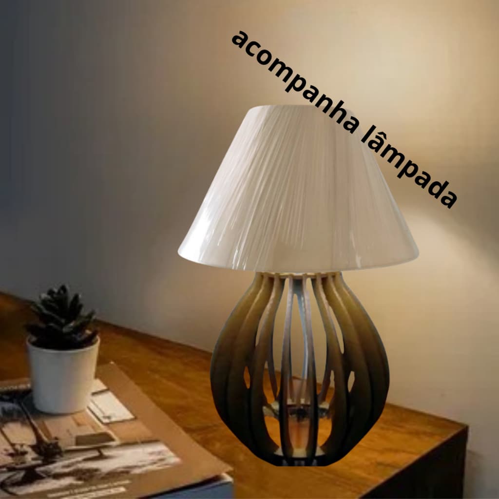 Abajur De Mesa Luxo Quarto Casal Cupula Reforçada Lampada