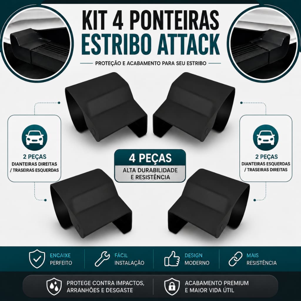 Ponteira Para Estribo Attack Direito Esquerdo Kit Completo Escolha O Modelo Na Compra