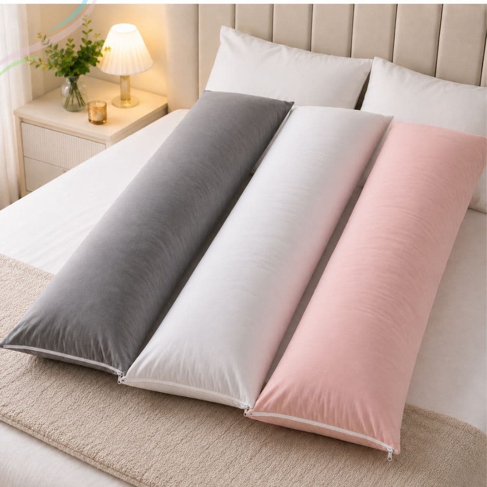 Fronha Para Travesseiro de Corpo Xuxão 1,40m x 30cm Várias Cores Com Zíper Percal 400 Fios