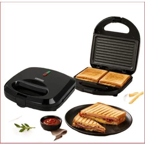 Sanduicheira Grill Elétrica 2 Em 1 Antiaderente Prensa Dupla 750W 127V Sanduíches Lanches Grelhados