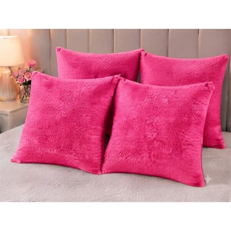 Kit 4 Capas de Almofada SOFT 45x45 Pelúcia Macia com Zíper Decorativas Luxo