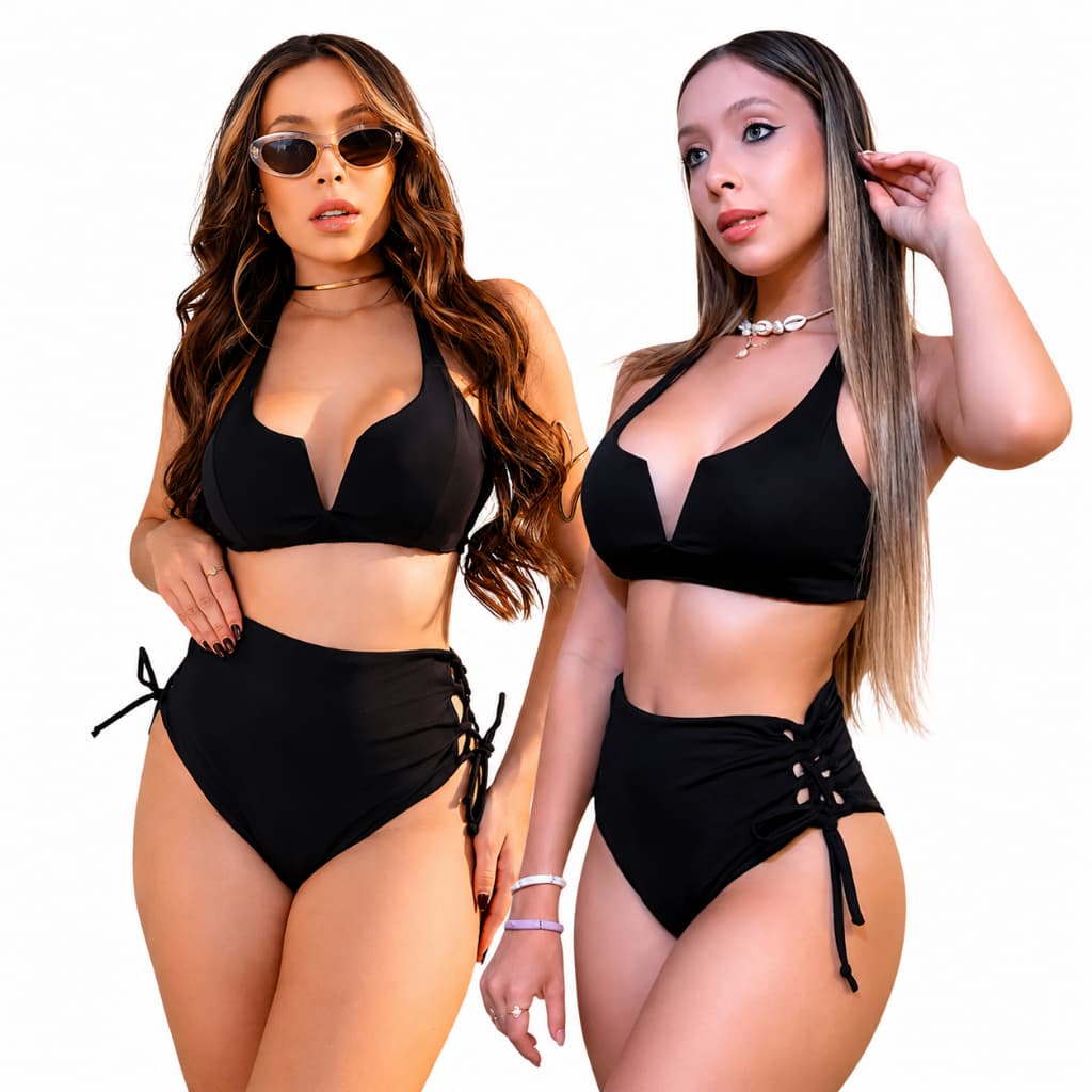 Biquini Hot Pants Feminino Cintura Alta Com Bojo Removivel Fio Duplo Verao Moda Praia Plus Size