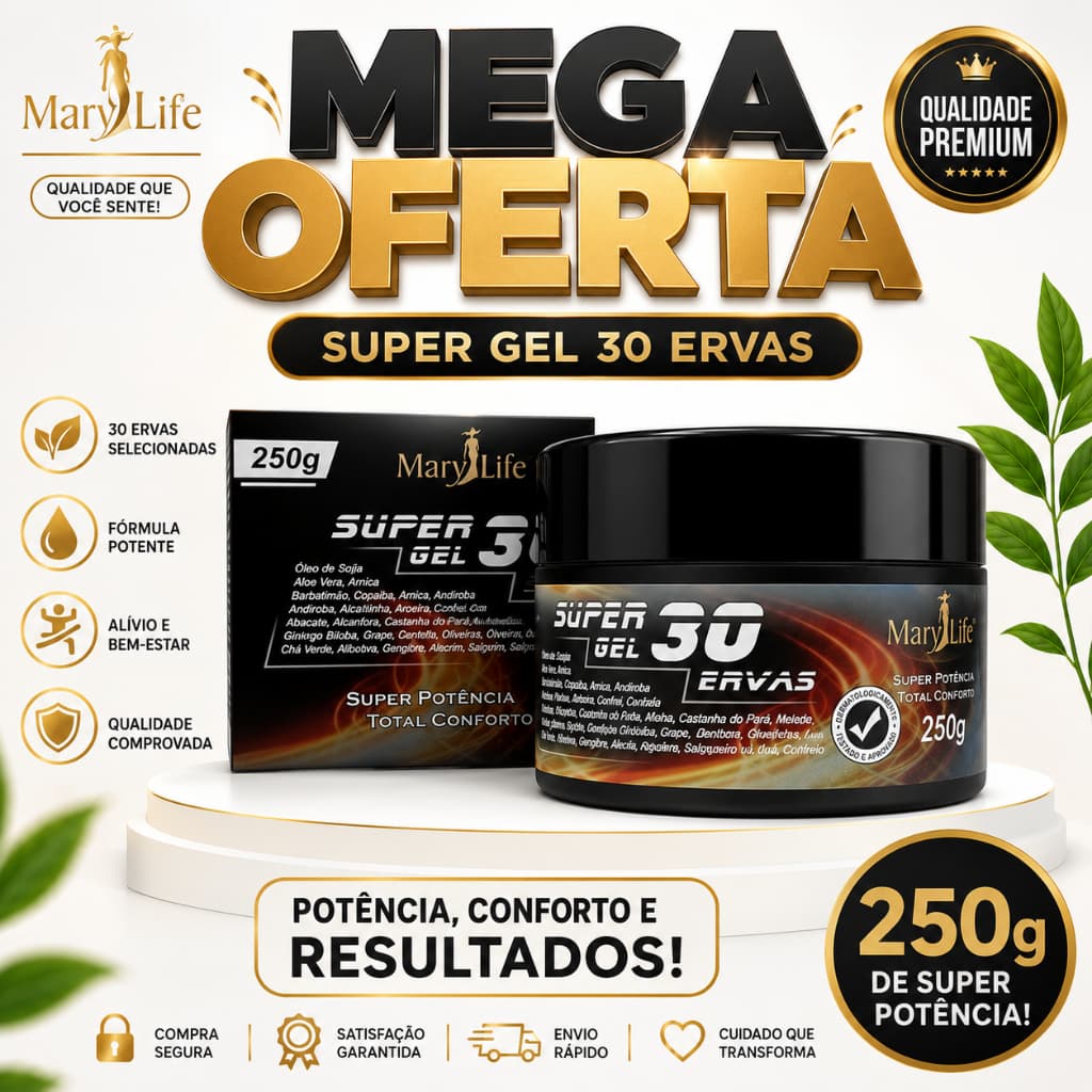 Super Gel 30 Ervas Mary Life 250g