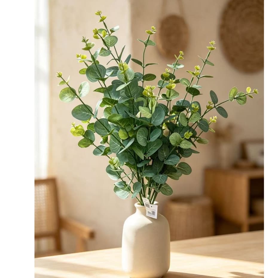 Folha de Eucalipto Artificial, Haste Complementar para Arranjos Florais, Decoração Casar RM-2525/2648