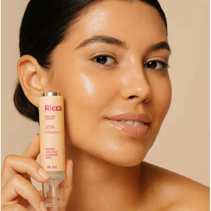 Sérum Facial Iluminador Ricca - Radiante e Hidratado com 20% Vitamina C 15mL