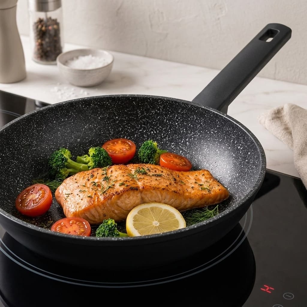 Frigideira Ceramica Fogao Inducao  Revestimento Duravel Cozinha Moderna 24cm