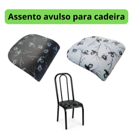 Assento Avulso Cadeira Almofadado Acolchoado Retangular 40x39cm Cadeira de Aço Diversas Cores