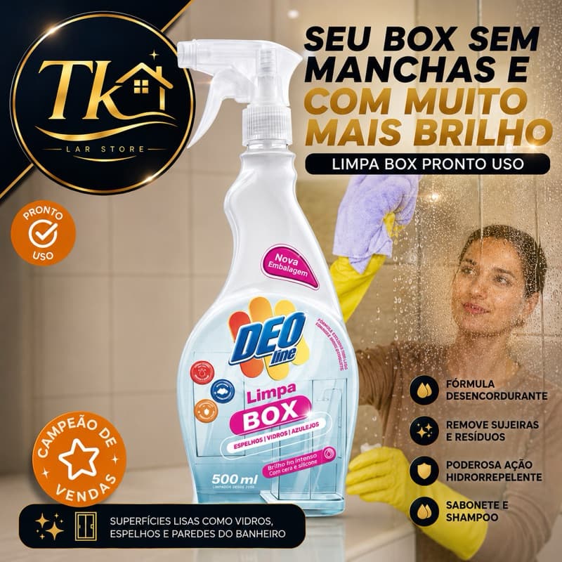 Limpa Box / Removedor de manchas box banheiro / DeoLine 500ml e 5 Litros Uso Profissional