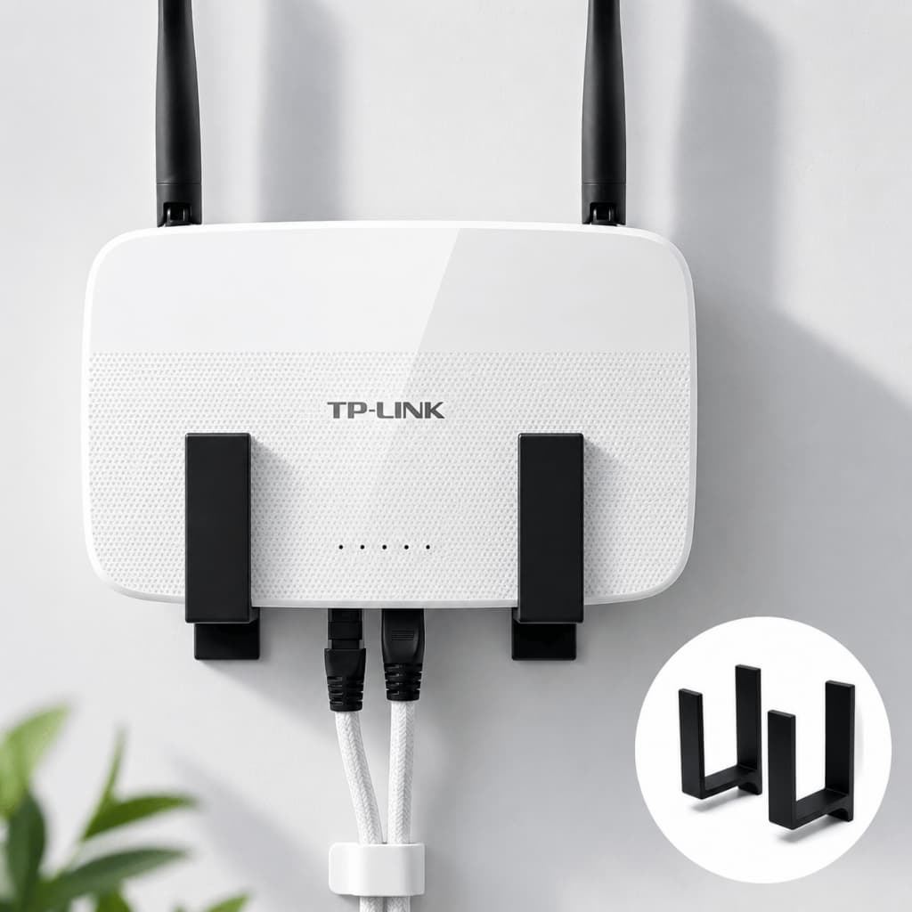 Suporte Roteador WiFi Parede 3M Sem Furo Organizador Universal