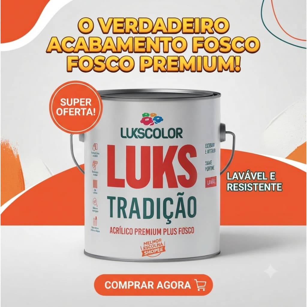 Lukscolor Tinta para Parede Lavavel Premium 900ml 3,6L parede Uso Interno e Externo Resistente