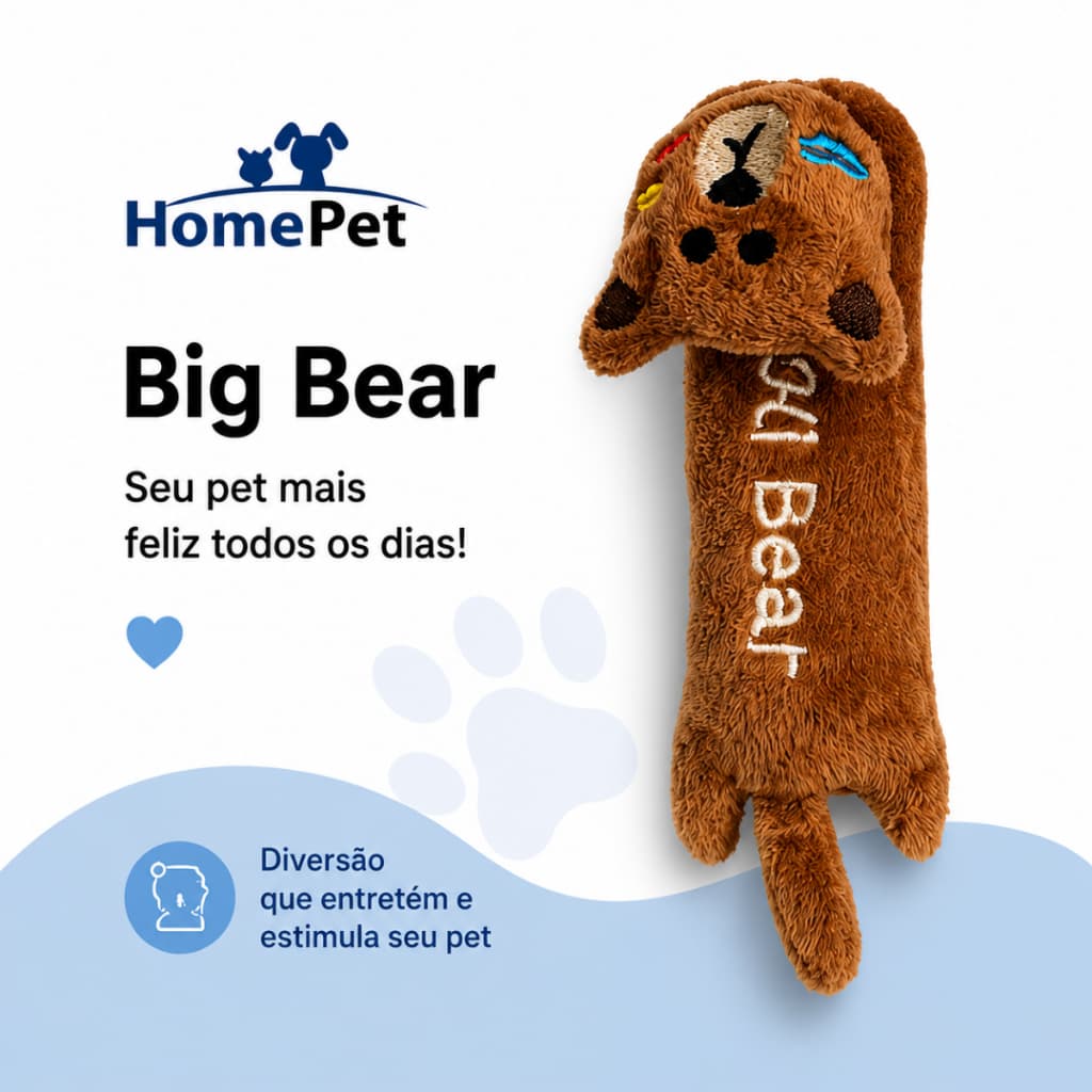 Brinquedo Pelúcia Interativa para Gatos Big Bear com Catnip Mordedor Antiestresse Estimula Instinto de Caça 19cm
