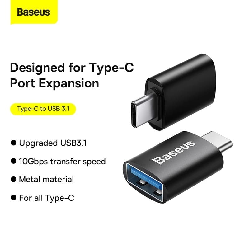 Baseus Adaptador USB 3.1 OTG Tipo C Para Macbook pro Air Samsung S10 S9 Ultima versao
