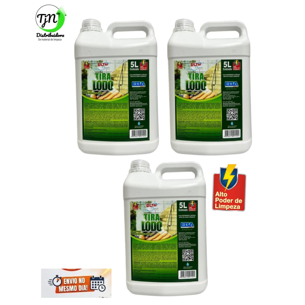 Tira Lodo 5L Limpa sem agredir todas as superfície limpeza Pesada Removedor de Limo e Sujeira Forte Ultra Clean