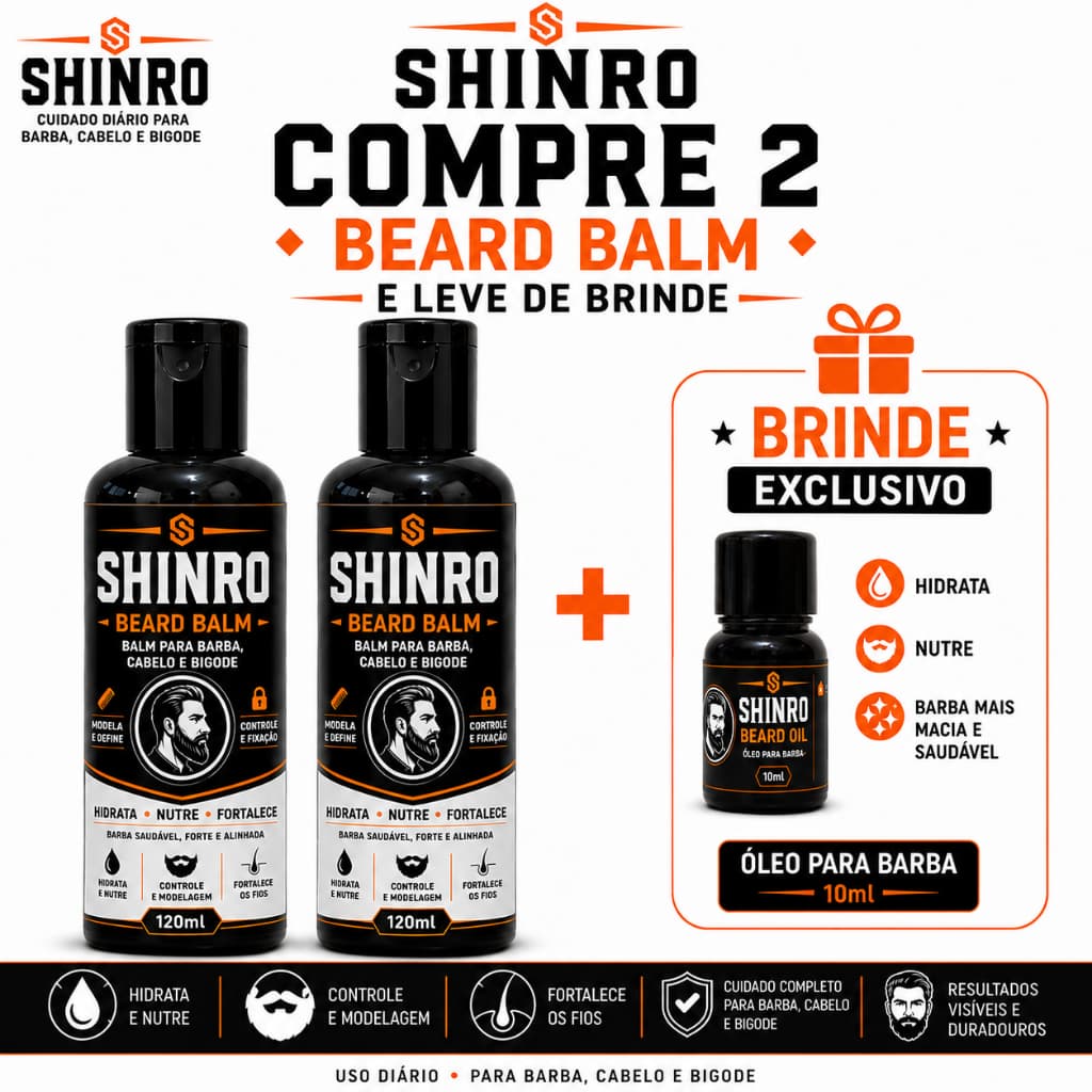Balm Para Barba Masculina 120ml Hidratação e Controle Diário