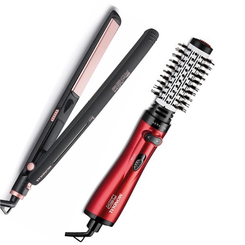 Escova Giratoria Mondial ER-11-kr P-27 Modela Alisa Rotativa Efeito Salao Menos Frizz Ceramica Jato Ar Frio Quente Seca
