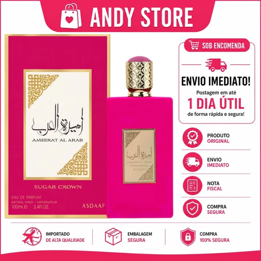 🍬 Perfume Ameerat Al Arab Sugar Crown Asdaaf 100ml Feminino Original Importado
