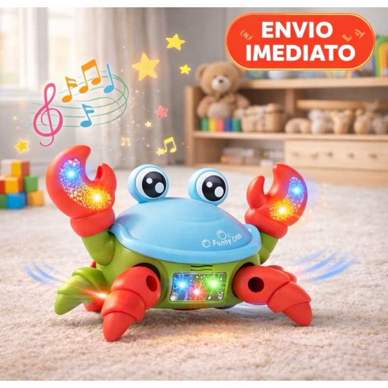 Brinquedo Caranguejo Fujão Musical Som Luz E Movimento